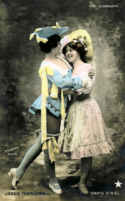 女優のジェシー・テンプルトンとマリー・オニール、1905年。 作： Stebbing