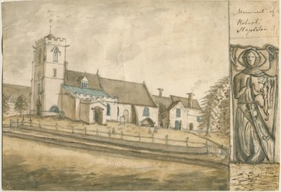 オルドリッジ教会：水彩画、nd [1762-1802]（絵画） 作： Stebbing Shaw