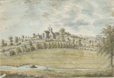 アーミテージ教会：水彩画、nd [1762-1802] 作： Stebbing Shaw