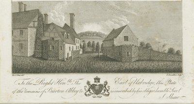 バートンアポントレント修道院：彫刻、nd [c1795]（印刷） 作： Stebbing Shaw