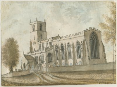 チェックリー教会：水彩画、nd [1762-1802]（絵画） 作： Stebbing Shaw