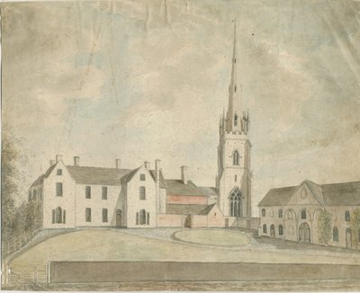 クリフトンキャンプビル教会：水彩画、nd [c 1790] 作： Stebbing Shaw
