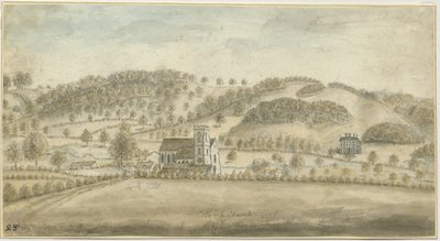 コルウィッチ教会とオークエッジハウス：水彩画、nd [1762-1802]（絵画） 作： Stebbing Shaw