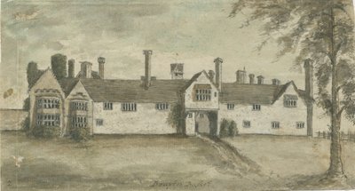 ドレイトンバセット-「ドレイトンマナー」：水彩画、nd [1789] 作： Stebbing Shaw