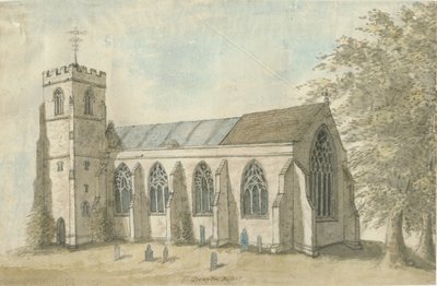 ドレイトンバセット教会：水彩画、nd [1762-1802] 作： Stebbing Shaw