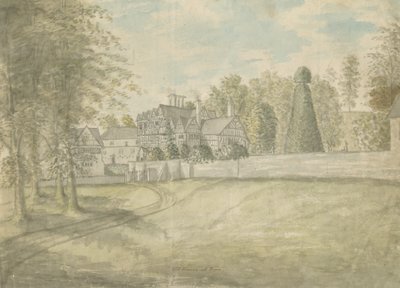 グレートバー村-オールドチューダーハウス：水彩画、nd [1762-1802] 作： Stebbing Shaw
