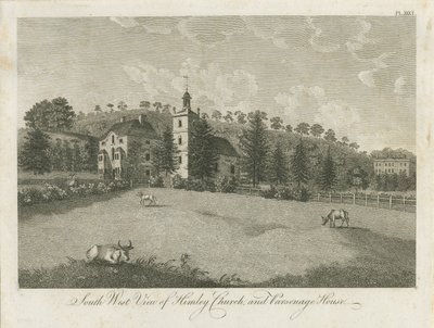 ヒムリー教会と牧師館：彫刻、nd [1762-1798]（印刷） 作： Stebbing Shaw