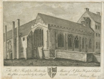 リッチフィールド-セントジョンズ病院とチャペル：彫刻、nd [1762-1798]（印刷） 作： Stebbing Shaw