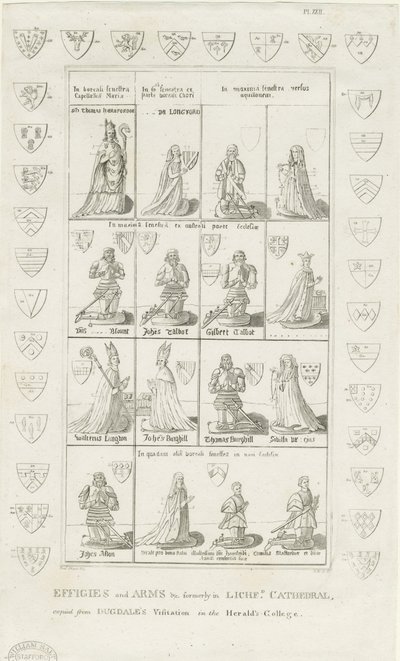 リッチフィールド大聖堂-彫像と腕：彫刻、nd [1762-1798]（印刷） 作： Stebbing Shaw