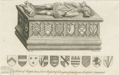 リッチフィールド大聖堂-バセット卿の墓：彫刻、nd [c 1791]（印刷） 作： Stebbing Shaw