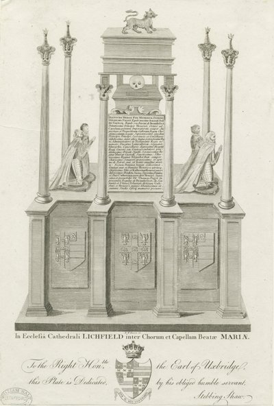 リッチフィールド大聖堂-ウィリアムパジェットの墓：彫刻、nd [1762-1798]（印刷） 作： Stebbing Shaw