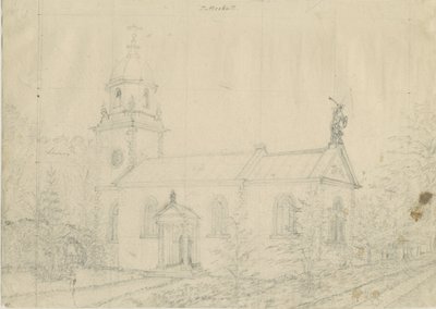 パトシュル教会：鉛筆画、nd [1762-1802] 作： Stebbing Shaw