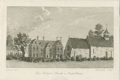 パイプリドウェア教会とマナーハウス：彫刻、nd [1762-1798] 作： Stebbing Shaw