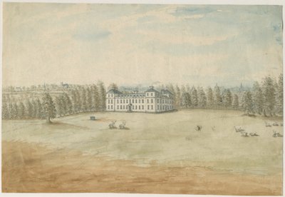 サンドウェルパーク-ホール：水彩画、ND [1762-1798] 作： Stebbing Shaw