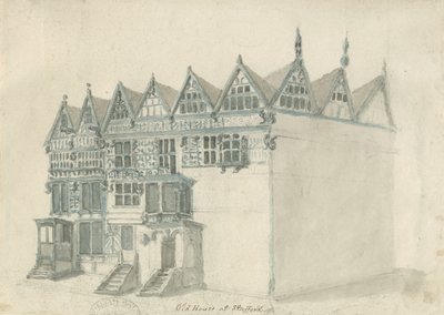 スタッフォード-古代の「ハイハウス」：水彩画、nd [1794]（絵画） 作： Stebbing Shaw