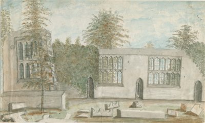 Tixall Hall：水彩画、nd [1762-1802] 作： Stebbing Shaw
