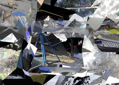 幾何学的な都市のコラージュ 作： Stefan Fransson