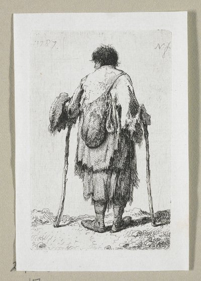 後ろから見た物乞い 作： Stefan Juliusz Norblin de la Gourdaine