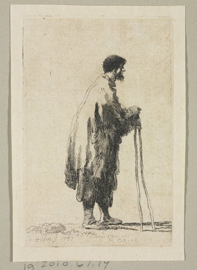 右向きの横顔の乞食 作： Stefan Juliusz Norblin de la Gourdaine