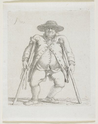 松葉杖を持つ男。 「オルランディーニ」 作： Stefan Juliusz Norblin de la Gourdaine