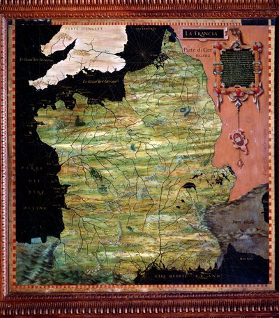 イタリアの宇宙飛行士・画家であるステファノ・ボンシニョーリ（？1581年頃。フィレンツェ、ヴェッキオ宮殿、マッパモンドの部屋（Sala del Mappamondo 作： Stefano Buonsignori