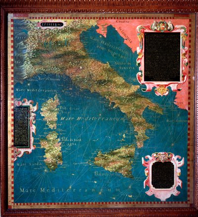 イタリア・コルシカ島 ステファノ・ボンシニョーリ(? -1589)が製作したカード。1581年頃フィレンツェ、ヴェッキオ宮殿、マッパモンドの部屋（Sala del Mappamondo 作： Stefano Buonsignori
