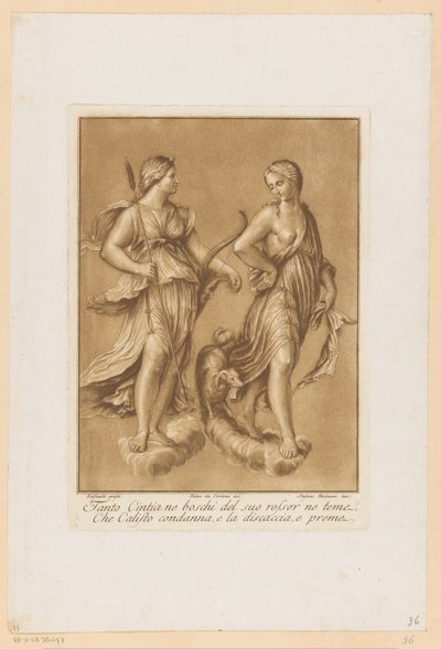 ディアナ・エン・カリスト Plafondschilderingen van de Loggia di Galatea in de Villa Farnesina te Rome (シリーズタイトル) 作： Stefano Mulinari