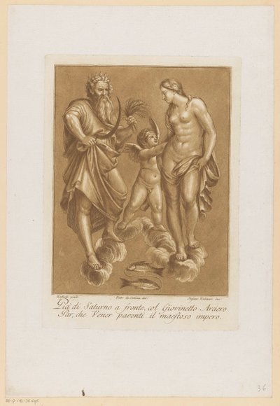 サトゥルヌス、恋するヴィーナス Plafondschilderingen van de Loggia di Galatea in de Villa Farnesina te Rome (シリーズタイトル) 作： Stefano Mulinari