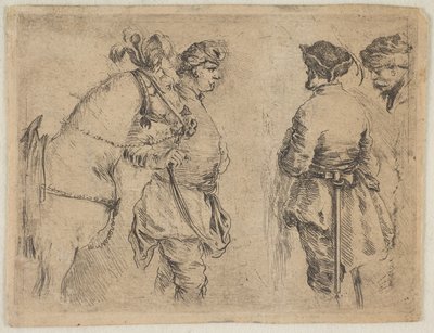 馬を手綱でつなぐポール1662。 作： Stefano della Bella