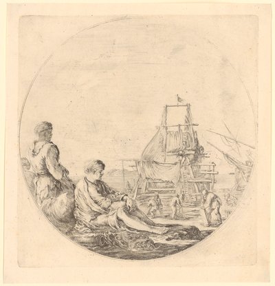 ある船に乗っているアフリカ人とヨーロッパ人の船員 作： Stefano della Bella