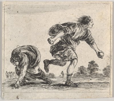 アタランタとヒッポメネス、ゲームオブミソロジーJeu de la Mythologie、1644年。 作： Stefano della Bella