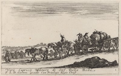 手荷物列車、c。 1641年。 作： Stefano della Bella