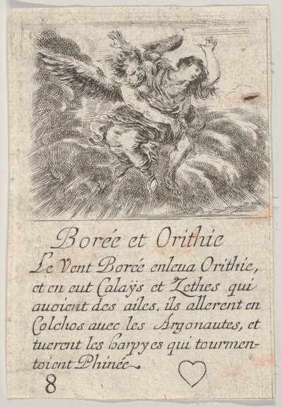 ボレアスとオリシア、ゲームオブミソロジーJeu de la Mythologie、1644年。 作： Stefano della Bella
