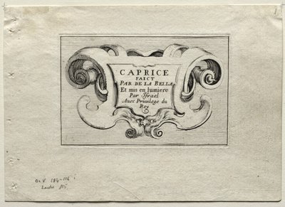Caprices：タイトルページ。 作： Stefano della Bella
