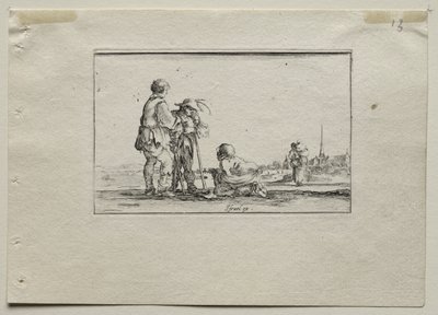 Caprices：2つの立ち乞食と1つのクリップル。 作： Stefano della Bella