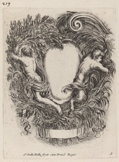 カルトゥーシュとアポロとパン、1647年。 作： Stefano della Bella
