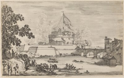サンタンジェロ城、ローマ、c。 1634年。 作： Stefano della Bella