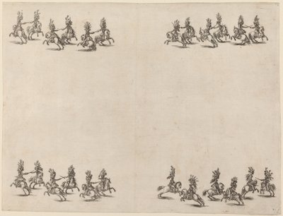 剣で戦うキャバリアーズ、1652年。 作： Stefano della Bella