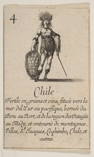 チリ、「ゲーム オブ ジオグラフィー」ゲーム オブ ジオグラフィー、1644 年より。 作： Stefano della Bella