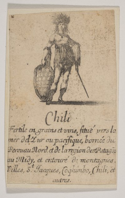 チリ、ゲームオブジオグラフィーJeu de laGéographie、1644年。 作： Stefano della Bella