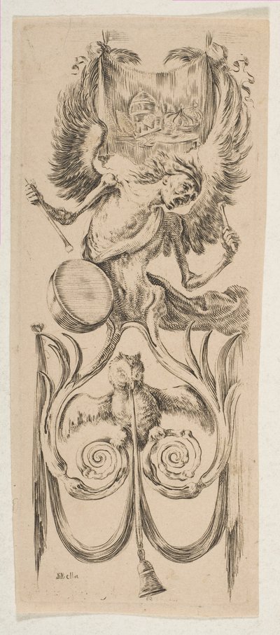 ドラムを叩く死、ca。 1653年。 作： Stefano della Bella