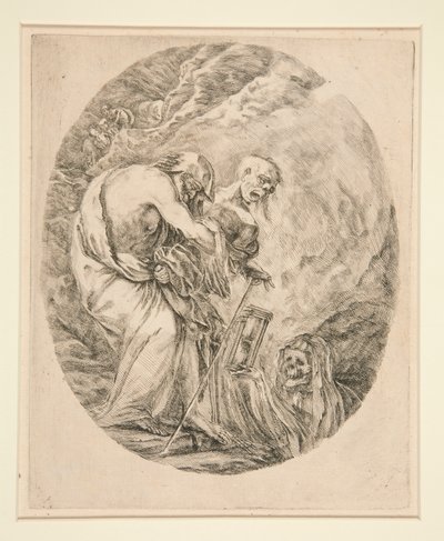老人を埋葬する死 作： Stefano della Bella