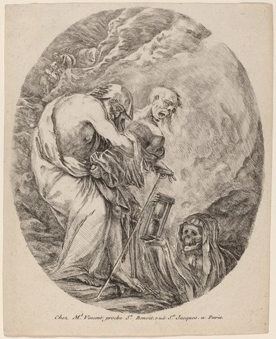 老人との死、おそらく1648年。 作： Stefano della Bella
