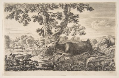 動物狩りからの鹿狩り、異なる動物狩り、約。 1654年。 作： Stefano della Bella