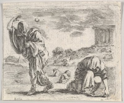 Deucalion and Pyrrha、Game of Mythology Jeu de la Mythologie、1644。 作： Stefano della Bella