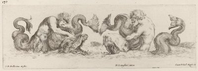 イルカとトリトン、おそらく1648年。 作： Stefano della Bella