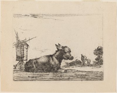 ロバの休息、1642年。 作： Stefano della Bella