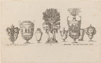 ファンタスティック 花瓶、おそらく 1646 年製。 作： Stefano della Bella