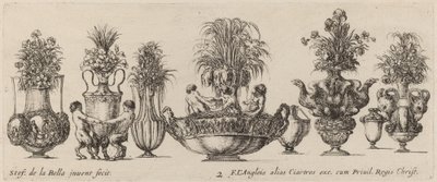 ファンタスティック 花瓶、おそらく 1646 年製。 作： Stefano della Bella