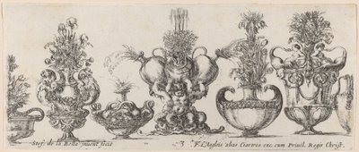ファンタスティック 花瓶、おそらく 1646 年製。 作： Stefano della Bella